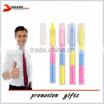 3 in 1 highlighter plastic pen with cap action changeable color highlighter pen