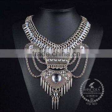 high quality vintage rhinestone chunky statement necklace tin alloy fashion women pendant necklace 6390148