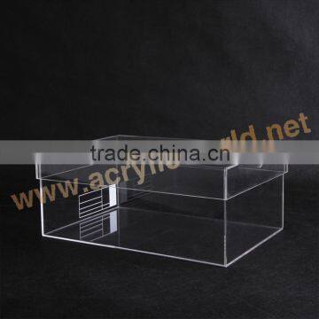 hot-sale clear customized acrylic shoe box with sliding lid