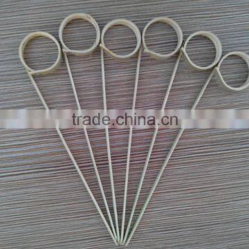 9 cm long bamboo loop skewers for fruit or meat in dinner or party