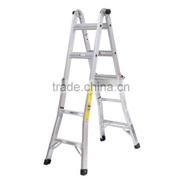 HomCom 11' Adjustable Multi-Purpose Aluminum Folding Ladder