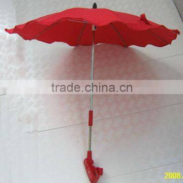 Safety baby stroller umbrella with clamp