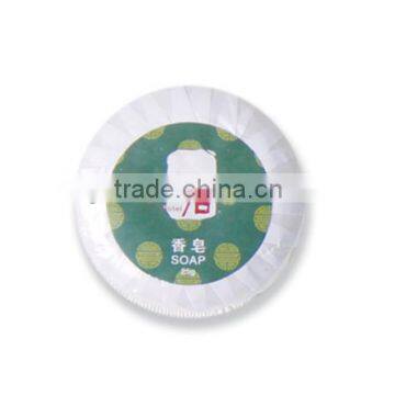 30g high quality cheap disposable hotel round soap with pleat wrap