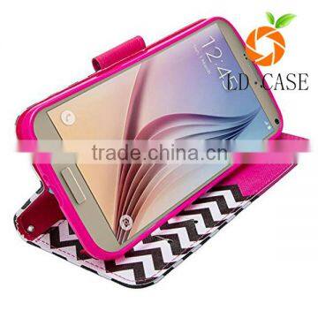 Manufacturer Crazy Horse Flip Stand Wallet Leather Case Cover for Samsung Galaxy s6 Edge