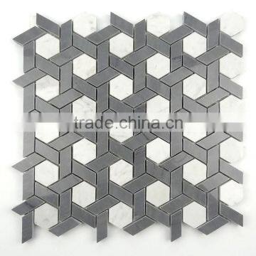 Italy grey and white dots marble mosaic tile for floor