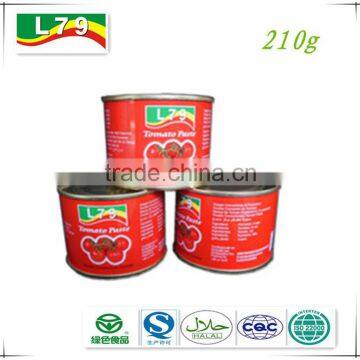 Canned tomato paste factory Canned Tomato Paste 210g/tin easy open&normal open lid