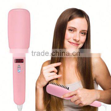 Factory Wholesale Anion LCD Electric Brush That Straightens Hair photo-4