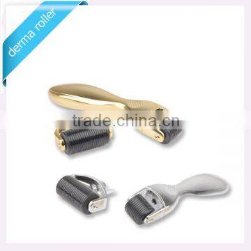 DRS derma roller factory supply golden/ sliver changeable heads 600 pins stainless micro derma roller price with privite logo