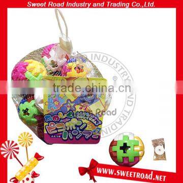 Building Block Ball Plastic Candy Toy With Tattoo Sticker