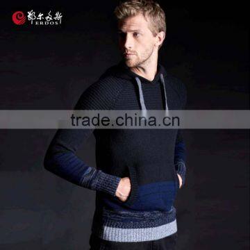 Erdos men hoody black cashmere sweater