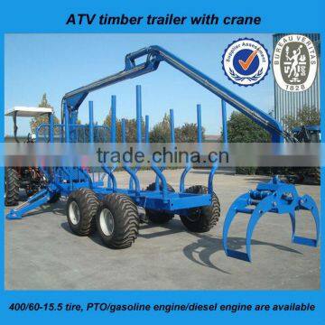 ATV ZM 5004 timber trailer with crane in China sell worldwide with CE