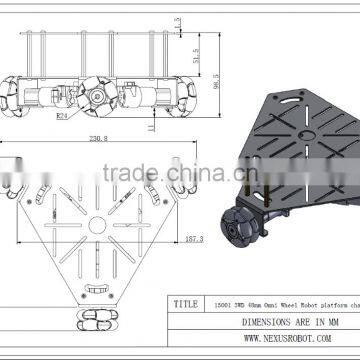 3WD 48mm Omni Wheel Robot Platform Chassis 15001S photo-3
