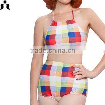 New fashion design women sexy 2016 high waist swim wear