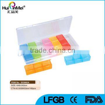 Colorful 7 Days Plastic Weekly Pill Box