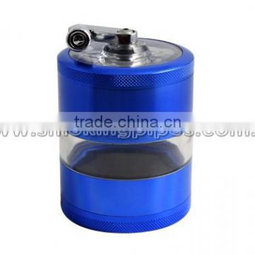 4 part Handle Herb grinder with side window