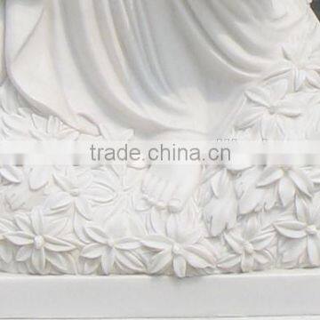 Hand Carved White Marble Angel Headstone Design photo-3