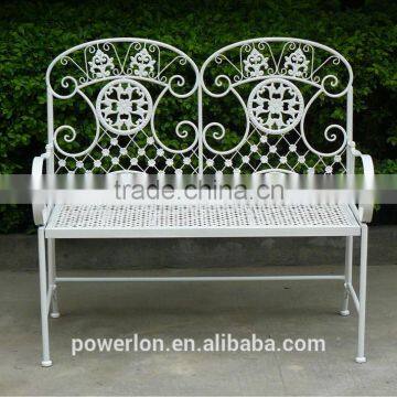 Outdoor double seat metal portable folding bench