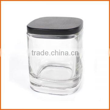 High quality useful clear glass candle jars and lids