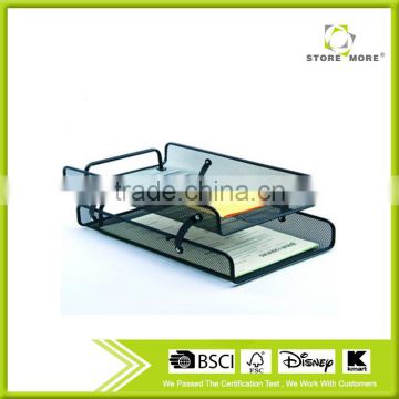 Store More Durable 2 Layer Black Mesh Letter File Tray