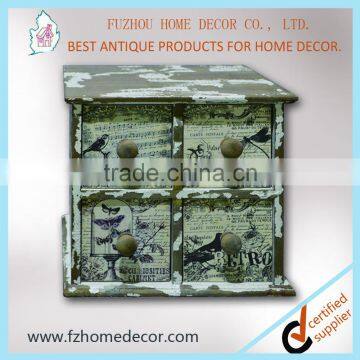 2016 new style antique decorative paper printing wooden ornaments storage box