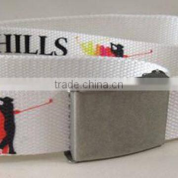 2015 Hot Item White Sublimation Printing Fashion Fabric Cotton Belt