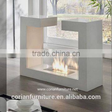 Custom Sized Corian Made Indoor Fireplace photo-2