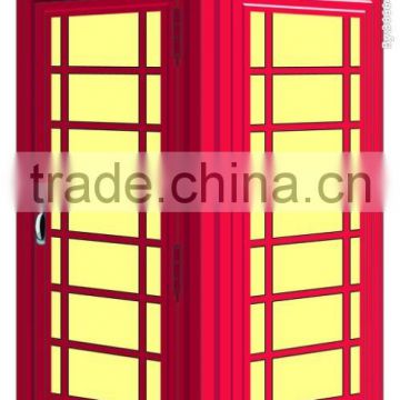 Red kiosk with telephone for UK client, telephone kiosk