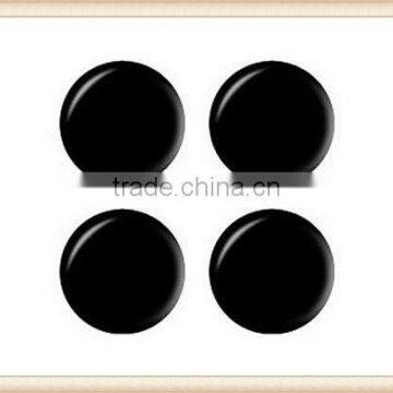 Solid Black - Wheel Center Cap 3D Domed Set of 4 Stickers