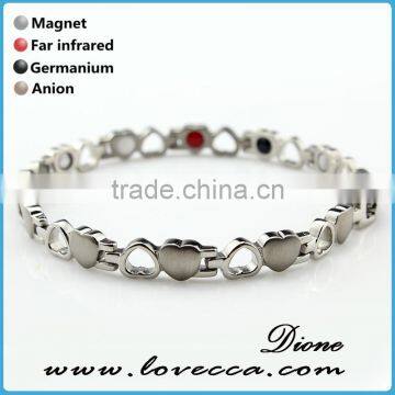Supplier Stainless Steel Heart Shape Design Bio Magnetic Men's Energy Health Bracelet photo-4