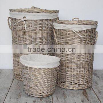 Hand-Woven Willow Wicker Customized Dirty Laundry Basket photo-2