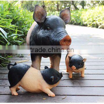 Garden Decoration Lifelike Animal Figurine Life Size Pig Statue photo-3