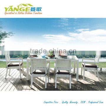 latest design of 6 seater glass dining table