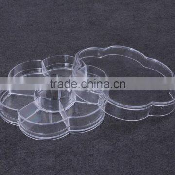 Plastic Beads Storage Flower Shaped Box With 7 Compartments,Clear photo-2