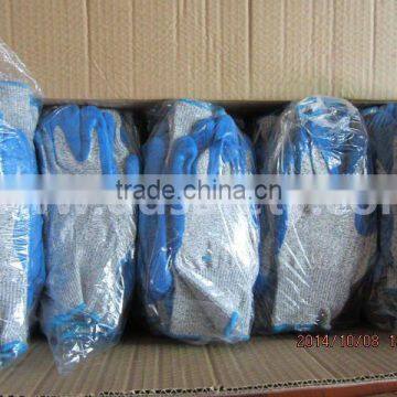 DDSAFETY 2017 Blue Latex Crinkle Coated Cut Resistance Glove photo-2