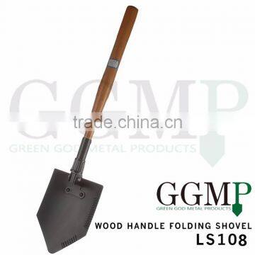 Carbon Steel Spade wooden handle Foldable farming shovel