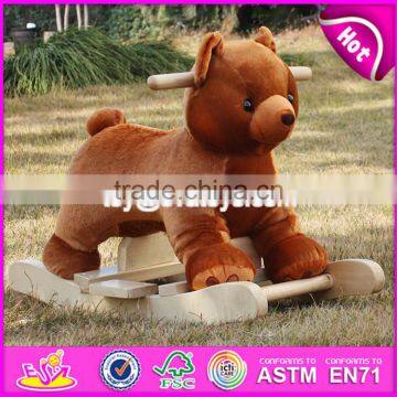 2017 New Design Cute Bear Wooden Baby Rocking Animal W16D073 photo-3