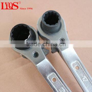 17/19mm CRV Wrench Steel Erecting Spanners Double Socket Ratchet Podger Spanner photo-3