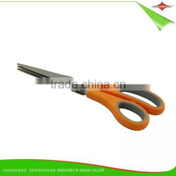 ZY-J8002 Stainless steel 3 blades herb scissors blade kitchen scissors with soft handle