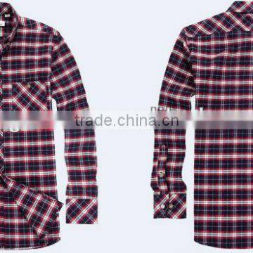 Men's 100% Cotton Twill Plaids Flannel Fashion Shirt With Long Sleeves photo-2