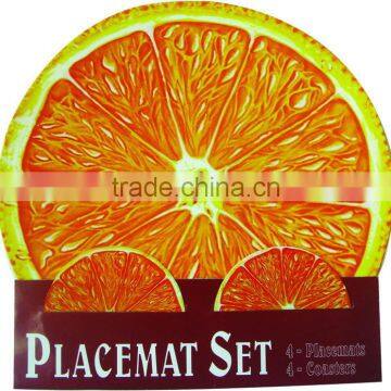 Beautiful Speial shape Table mat & coasters set,PP, Factory direct supplier