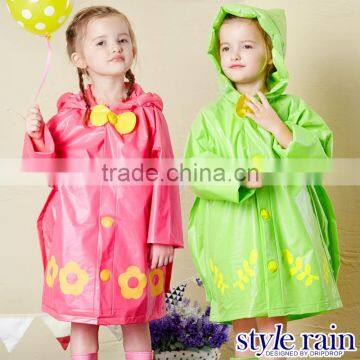 colorful cartoon figure custom printed print children waterproof cheap rain ponchos with sleeves rain kids poncho