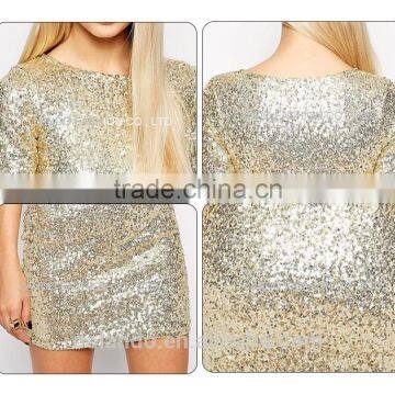A SOS Mid Sleeve All Over Sequin New Fashion Elegant Christmas Party Dress photo-6