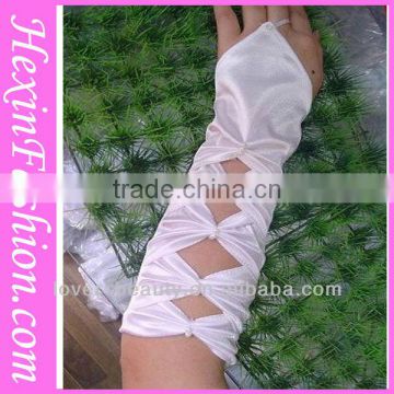 Wholesale Hot Sale Fashion White Satin Sexy Party Gloves