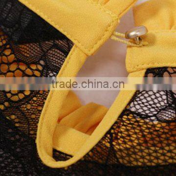 2015 Modern Solid Color Womens Clothing Ladies' Loose-fitting Laced Pleated Women's Sexy Apparel With Stand Collar photo-4