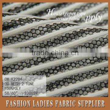 New Popular High Quality 100 Percent Polyester Knit Mesh Embroidery Two Tones Fabric photo-4