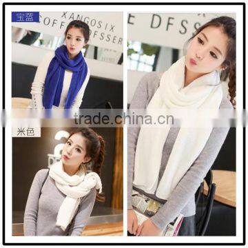 winter lady and women or men fashion pure color new warp knit scarf factory