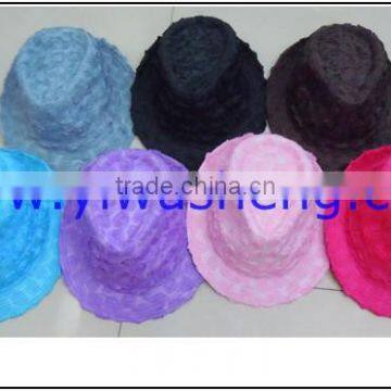 Children fashion hats,rose flower baby round caps for many colors
