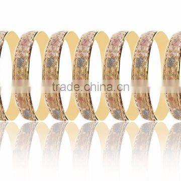 Three Tone Plated 20 MM Diamond Cut Bangles