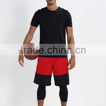 Black Breathable Quick Dry Sport Shirt 58% Cotton 42% Polyester Fabric Material Tee Black Custom Color Plain Styling Basketball photo-4