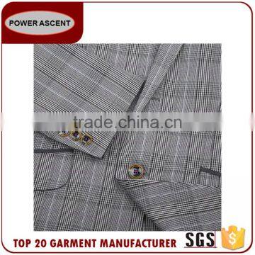 New Product Checked 2 Button Polyester Viscose Business Men'S Fashion Simple Suit Designs photo-3
